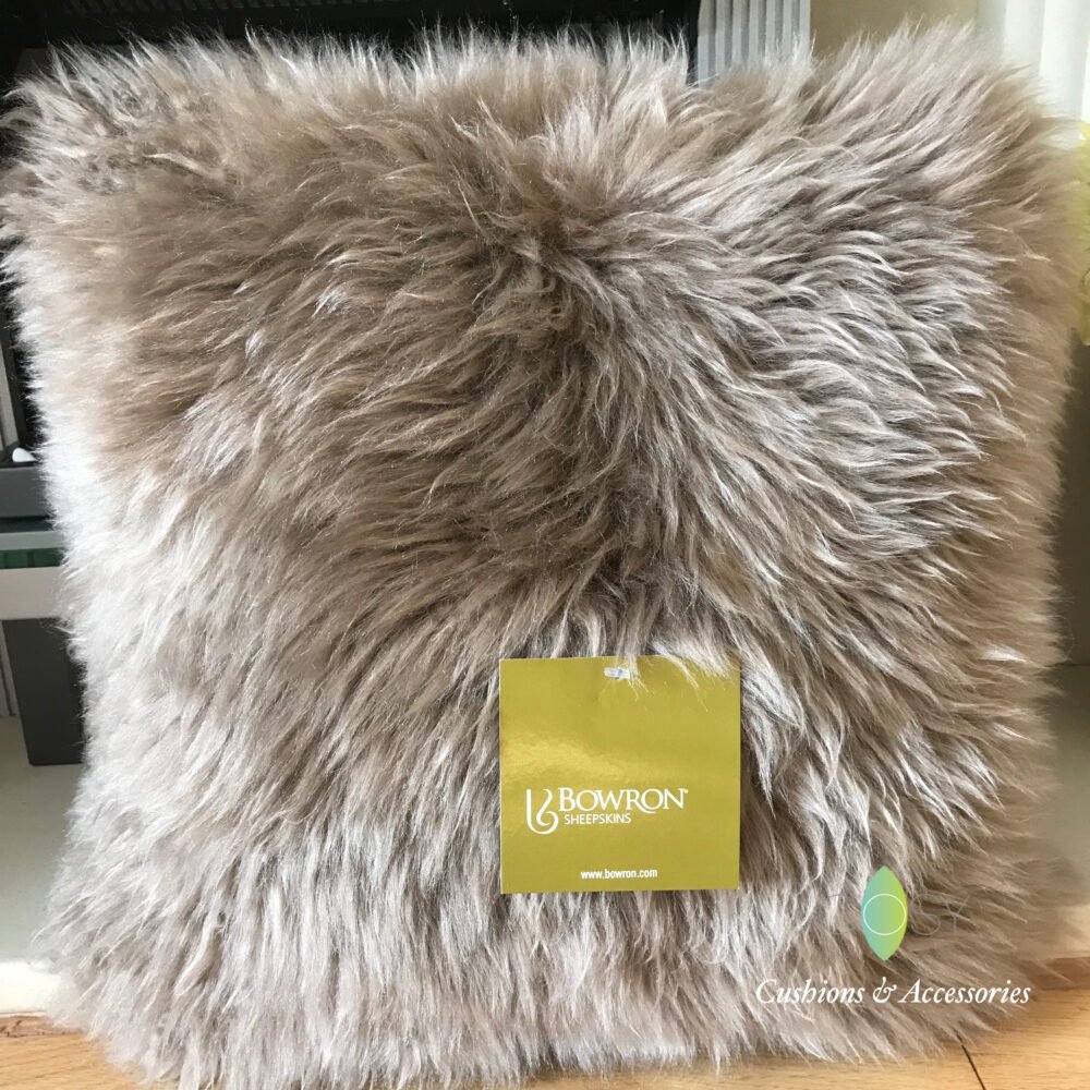 PACO BEIGE BOWRON 35x35CM SINGLE SIDED GENUINE SHEEPSKIN LONG WOOL
